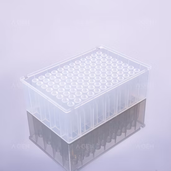 High Chemical Stability V Bottom 120UL Plastic Lab Consumables Sterile Low Retention 384 PP Square Deep Well Plate