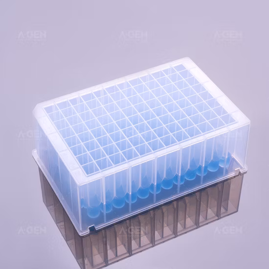 High Chemical Stability V Bottom 120UL Plastic Lab Consumables Sterile Low Retention 384 PP Square Deep Well Plate